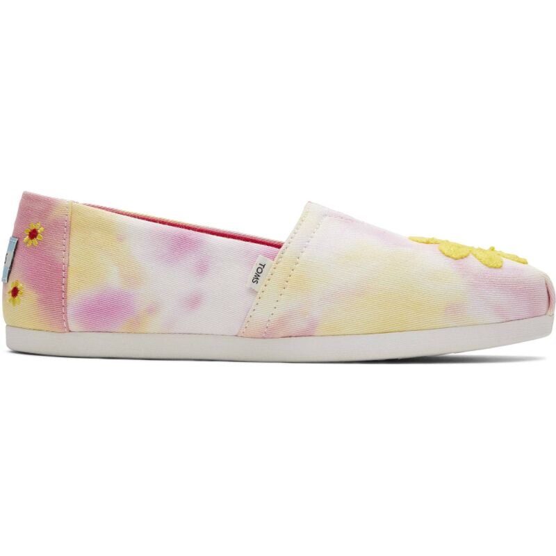 TOMS Tie Dye Daisy Embroidery Women's Alpargata Fuchsia Rose