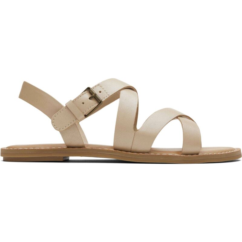 TOMS Metallic Leather Women's Sicily Sandal Almond