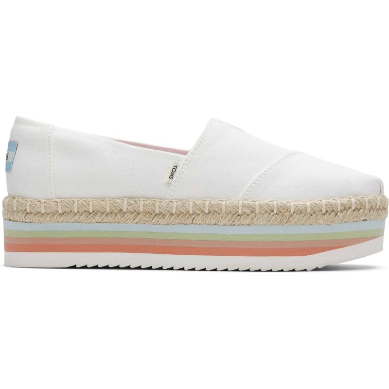 Еспадрильї TOMS Canvas Rainbow Platform Rope High Alpargata White