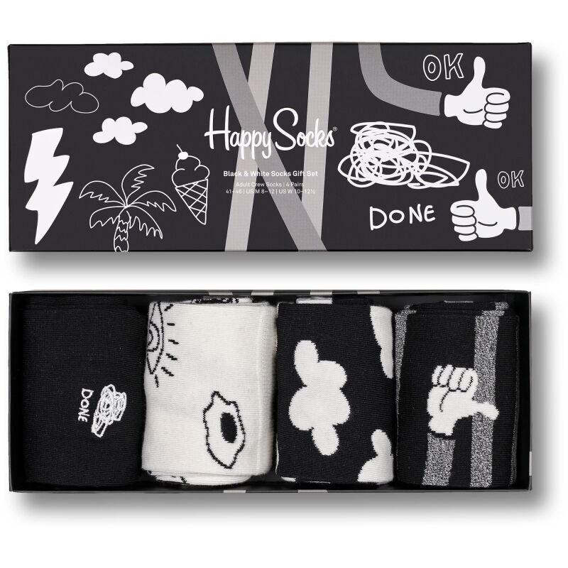 Happy Socks 4-Pack Black And Whites Gift Set Multi 9100