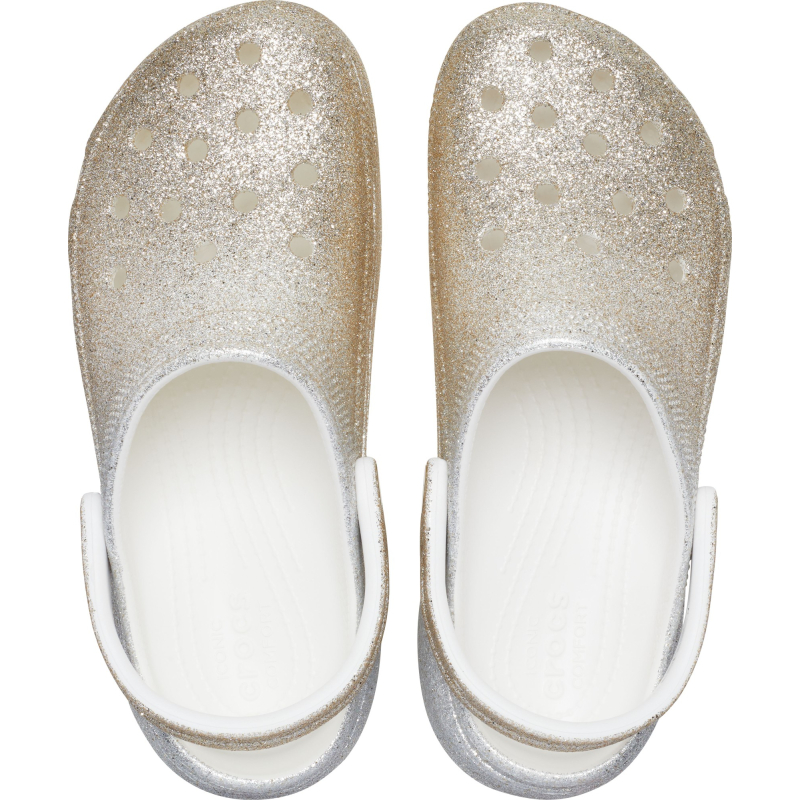Сабо Crocs™ Classic Platform Ombre Glitter Clog Women's White/Gold