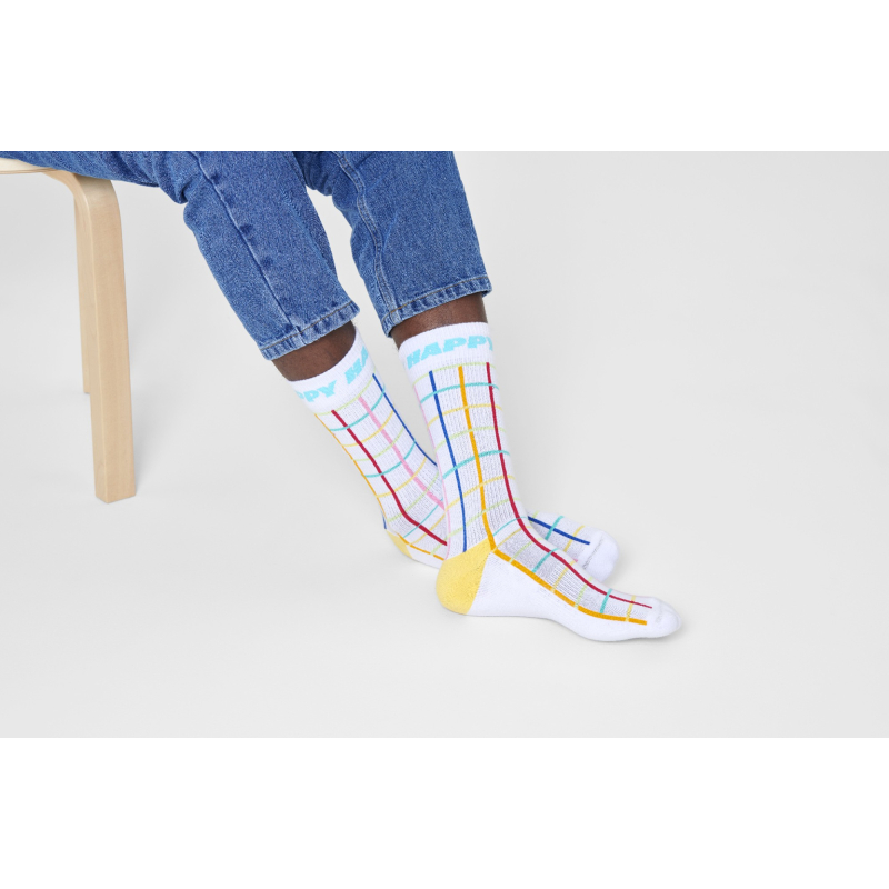 Happy Socks Color Grid Crew Sock Multi 1300