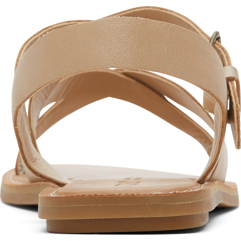 TOMS Metallic Leather Women's Sicily Sandal Almond