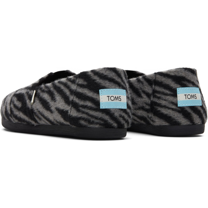 TOMS Zebra Fleece Women's Alpargata Black