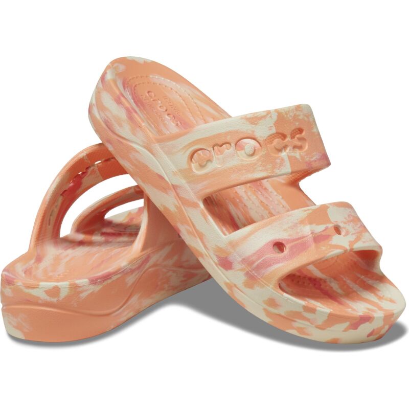 Crocs™ Baya Platform Marbled Sandal Papaya/Multi
