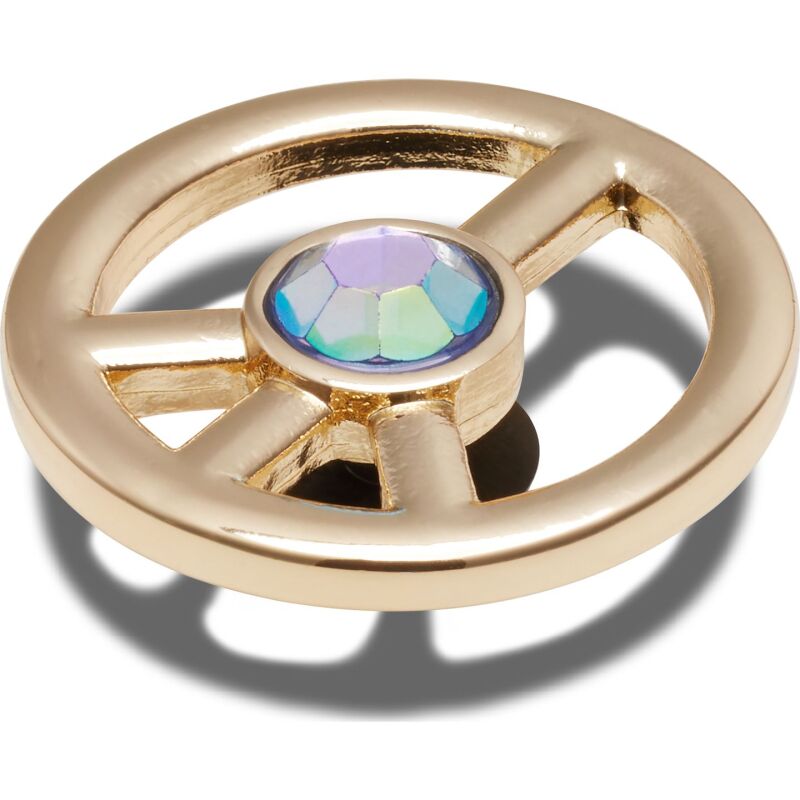 Crocs™ GOLD PEACE SIGN WITH PINK GEM G1033900-MU