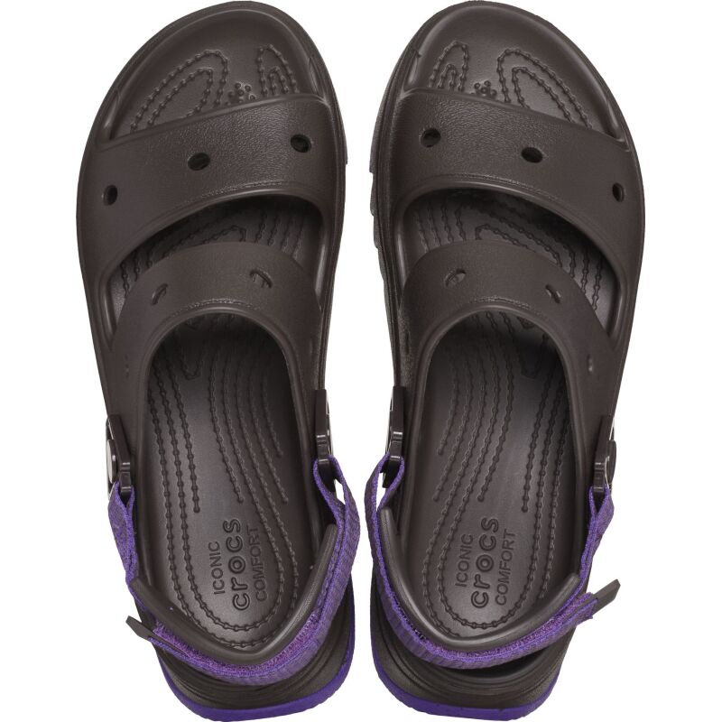 Crocs™ Classic Hiker Xscape Sandal Espresso/Neon Purple