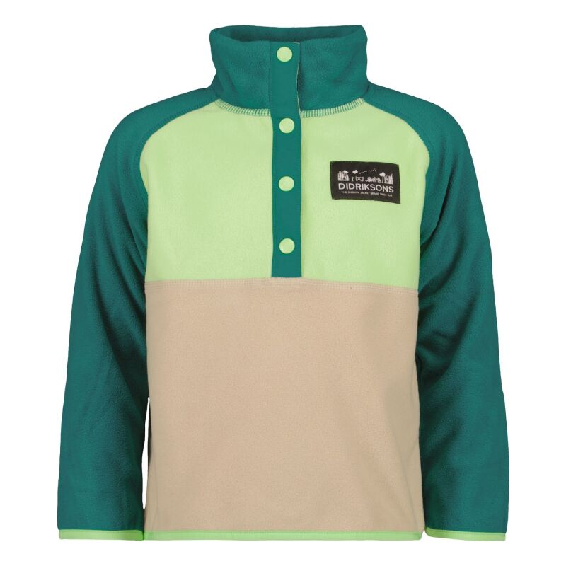 DIDRIKSONS MONTE KID'S HALF BUTTON Pale Green