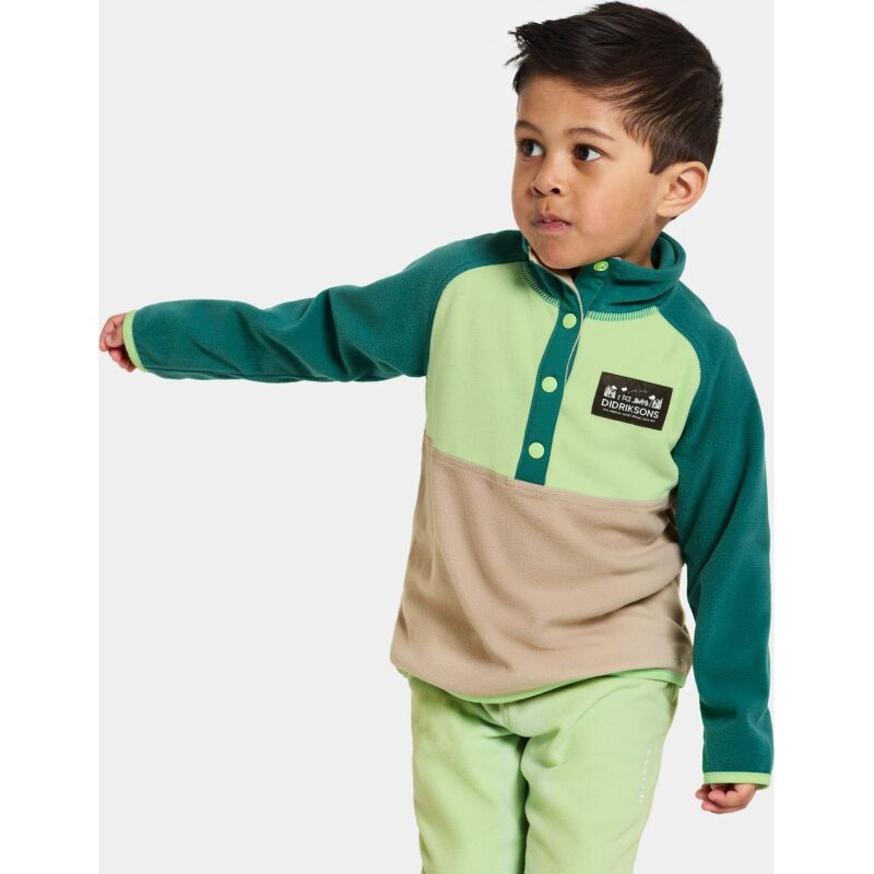 DIDRIKSONS MONTE KID'S HALF BUTTON Pale Green