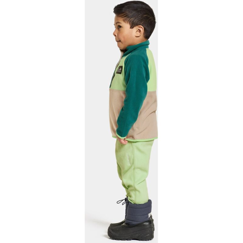 DIDRIKSONS MONTE KID'S HALF BUTTON Pale Green