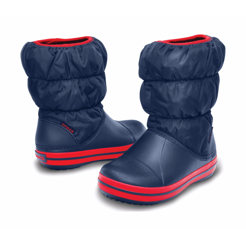 Crocs™ Kids' Winter Puff Boot Navy/Red