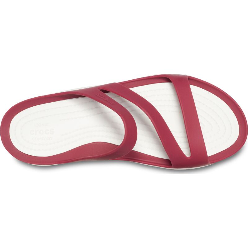 Crocs™ Women's Swiftwater Sandal Pomegranate/White