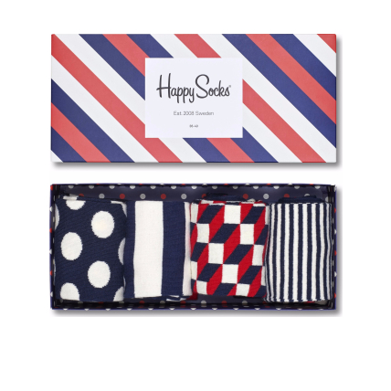 HAPPY SOCKS Big Dot Box Navy/Red/White