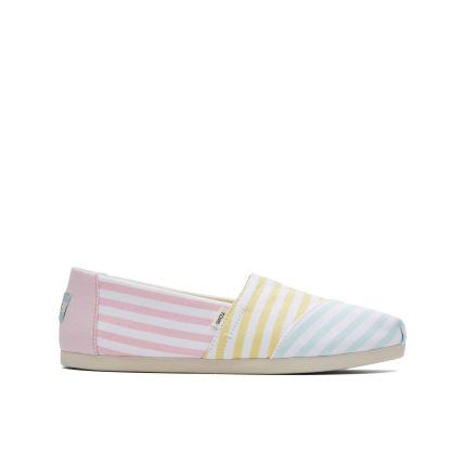 TOMS Stripe Colorblock Canvas Women's Alpargata Pastel Multi