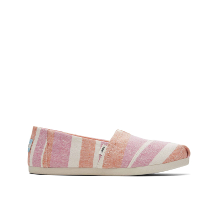 TOMS Wide Stripe Women's Alpargata Fuchsia Rose