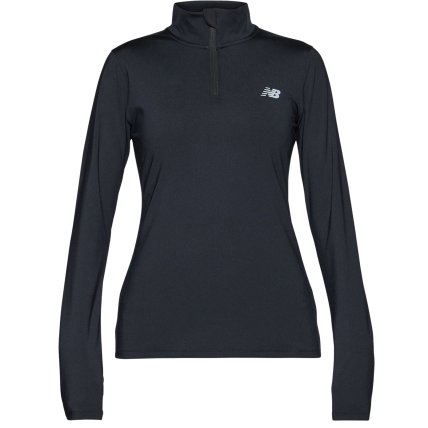 New Balance Script Quarter Zip Black
