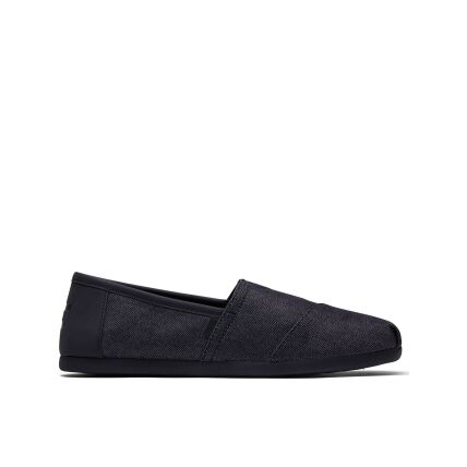 TOMS Heavy Denim Synthetic Trim Men's Alpargata Black