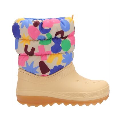 Crocs™ CLASSIC NEO PUFF GEO SHAPES BOOT KID'S Shitake/Multi