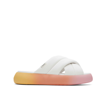 TOMS Ombre Repreve Jersey Mallow Crossover Sandal White