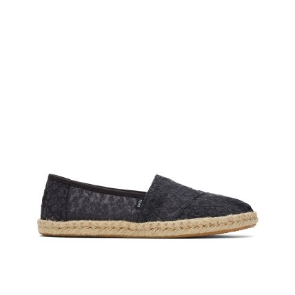 TOMS Posy Lace Women Alpargata Rope Black