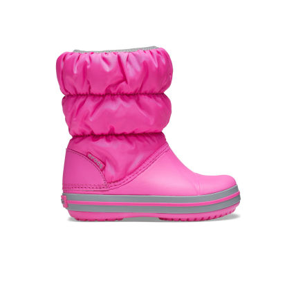 Crocs™ Kids' Winter Puff Boot Electric Pink/Light Grey